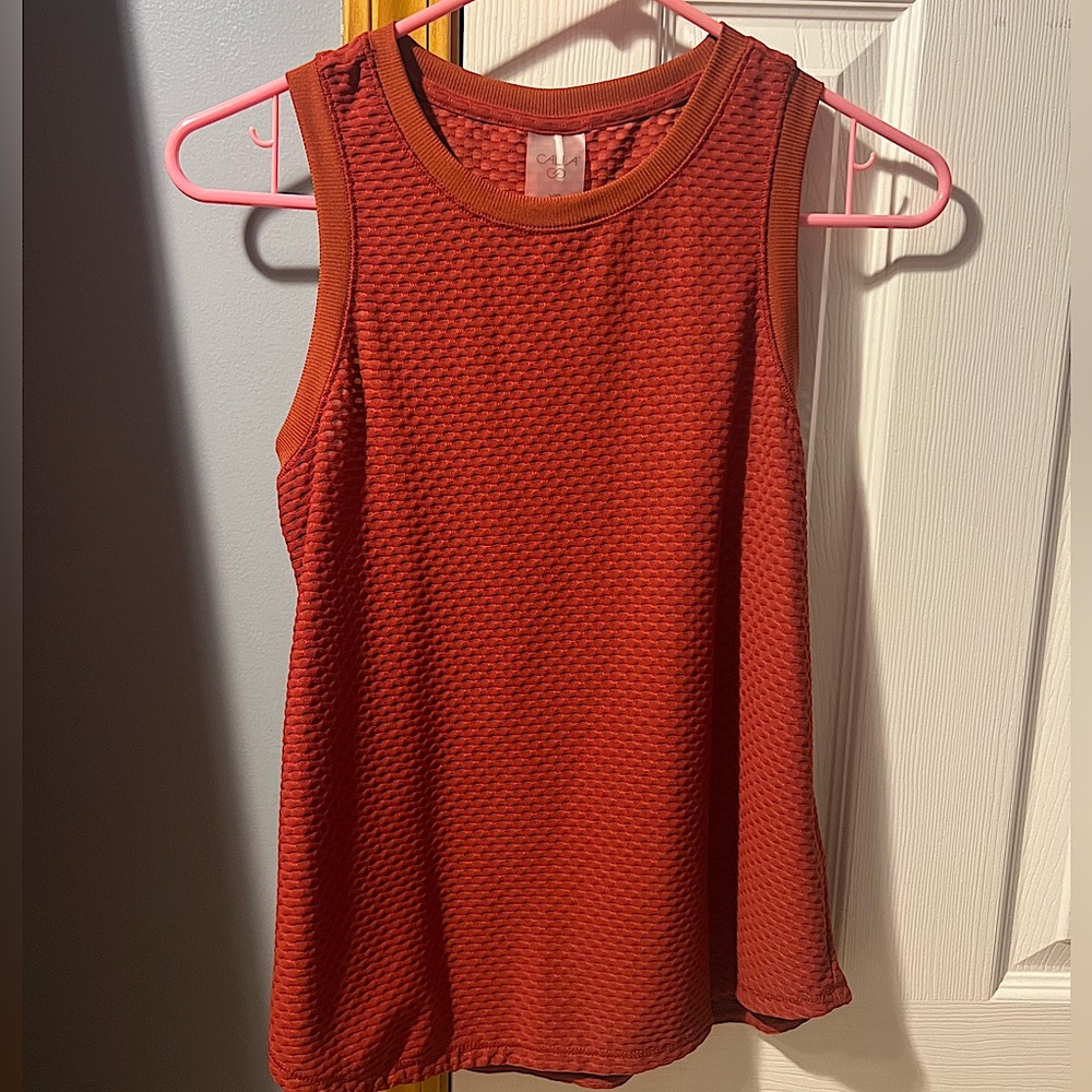 Red Clalia Textured Tank Top